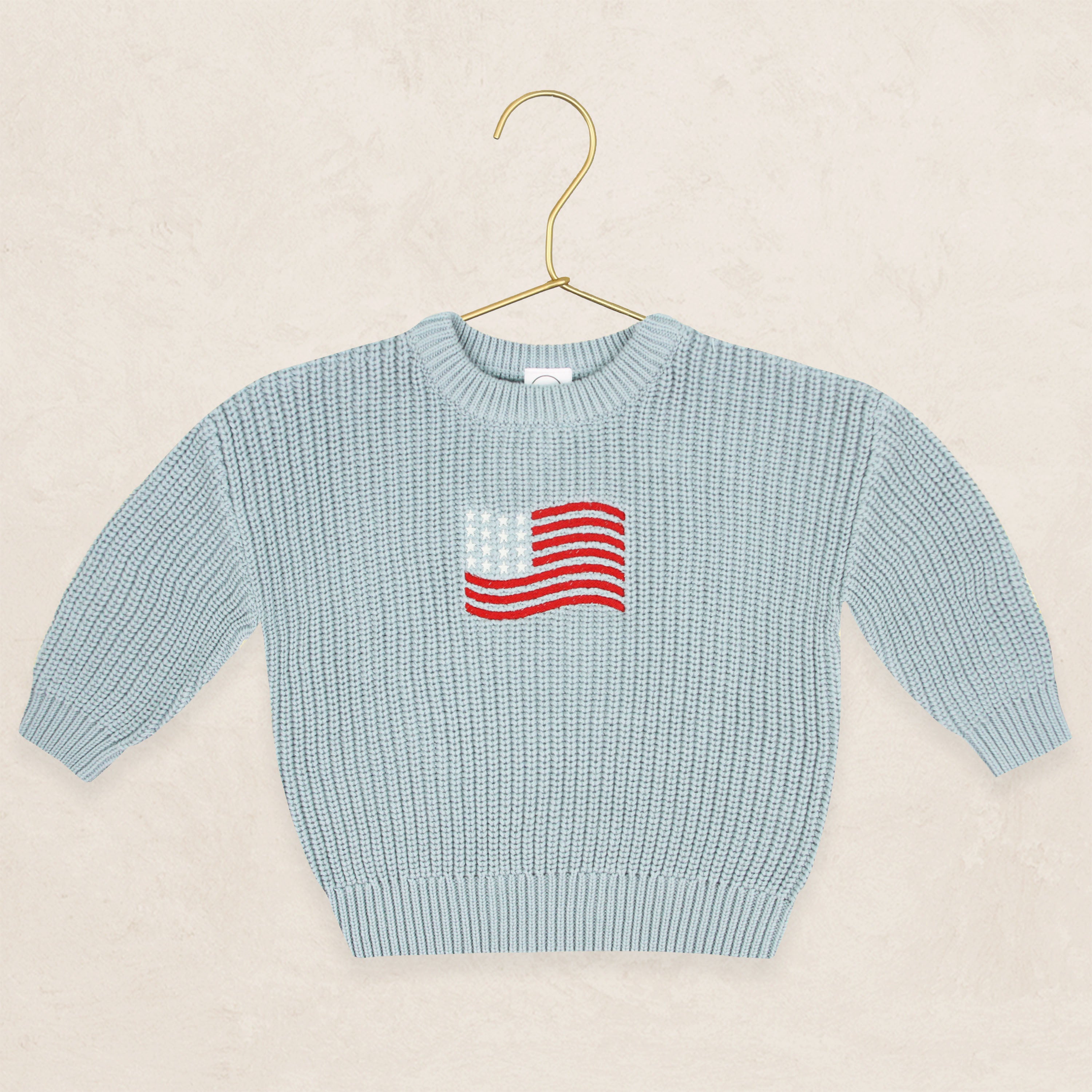Flag Embroidery - Knit Sweater, Short Sleeve Tee, & Onesie