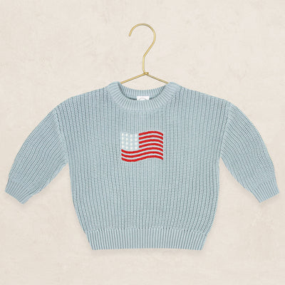 Flag Embroidery - Knit Sweater, Short Sleeve Tee, & Onesie