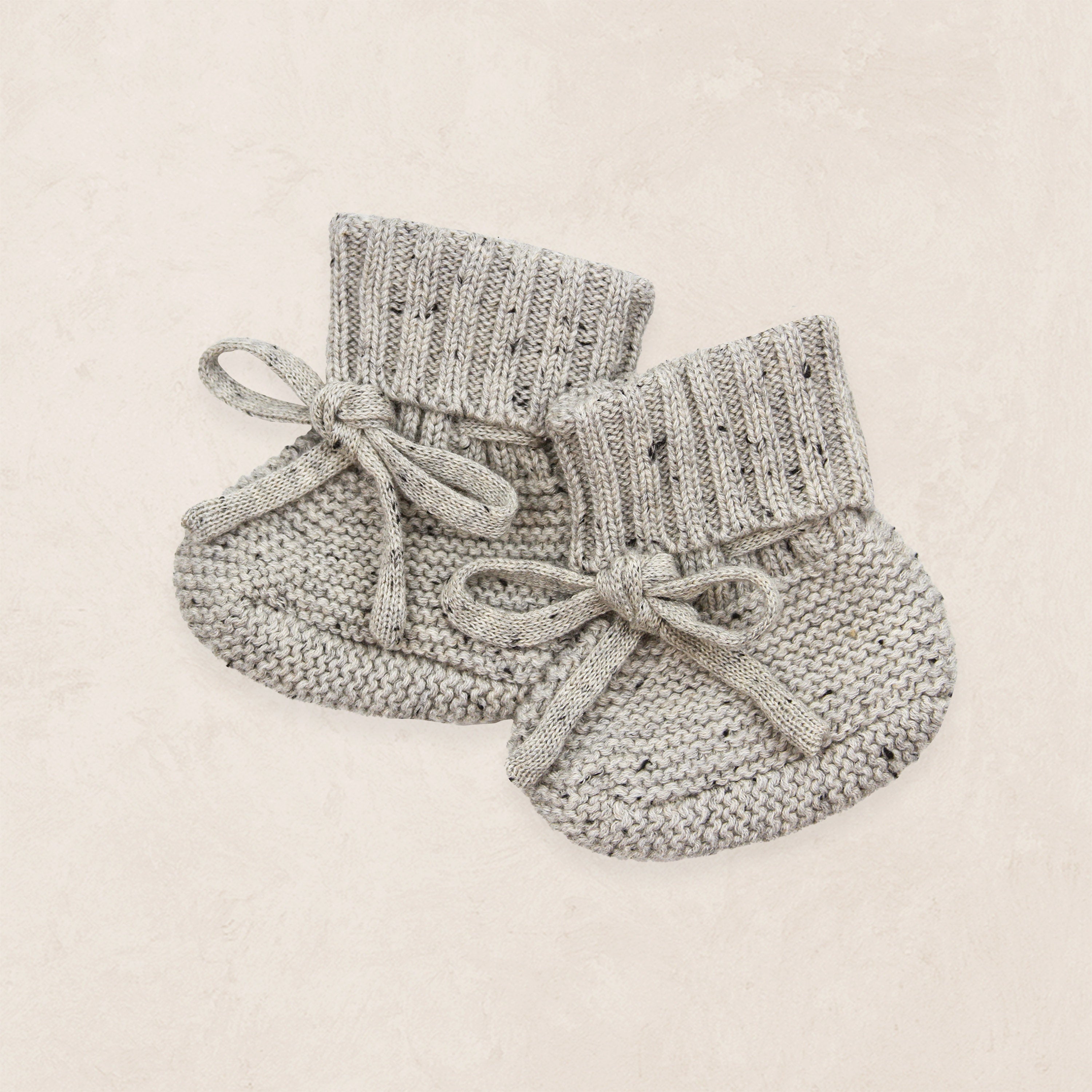 Knit Booties - Grey Speckle