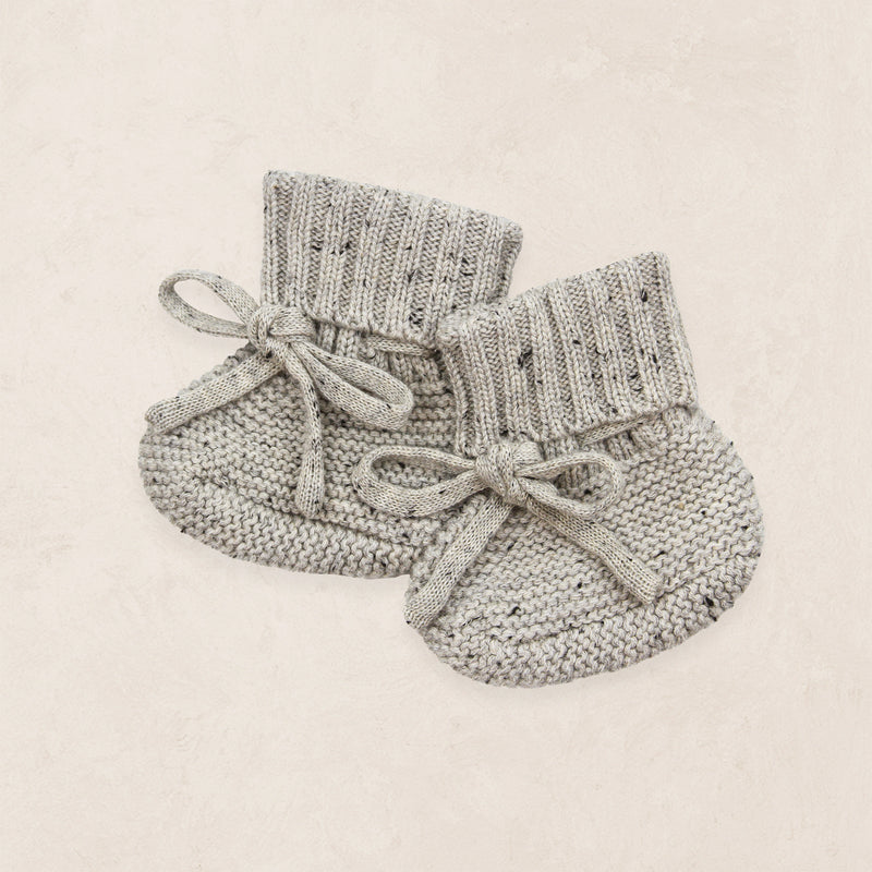 Knit Booties - Grey Speckle