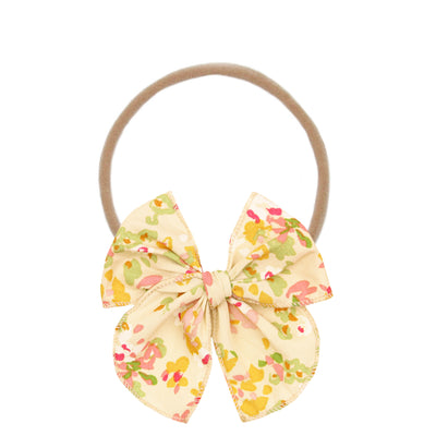Heirloom Bow - Tan Floral Headband