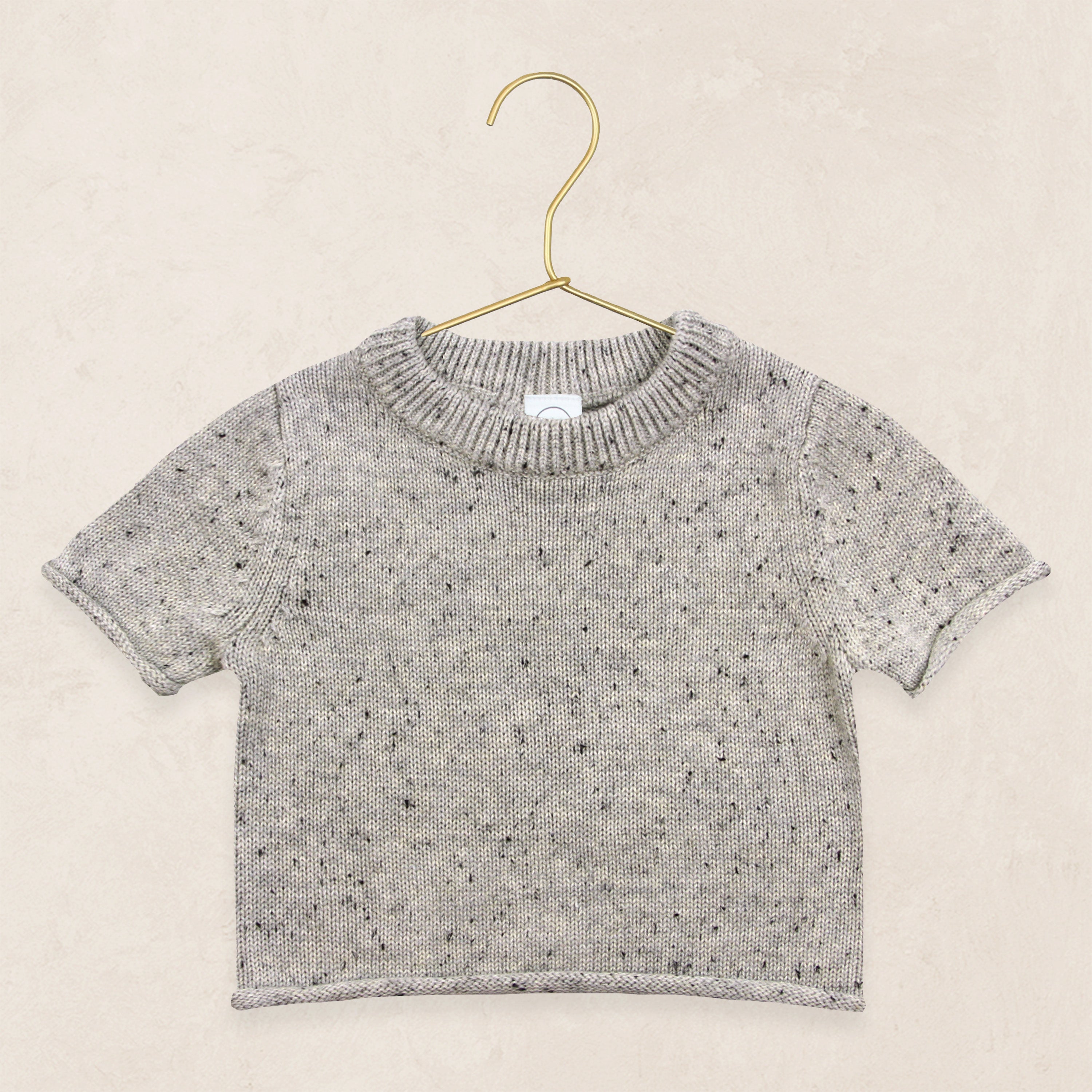 Knit Short Sleeve Tee - Grey Speckle