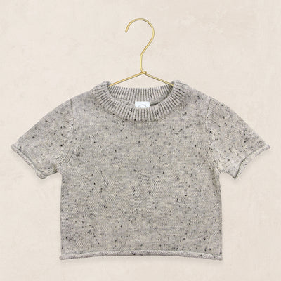 Knit Short Sleeve Tee - Grey Speckle