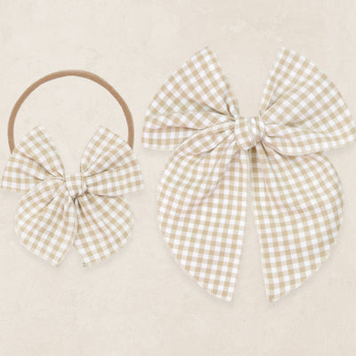 Heirloom Bow - Tan Gingham