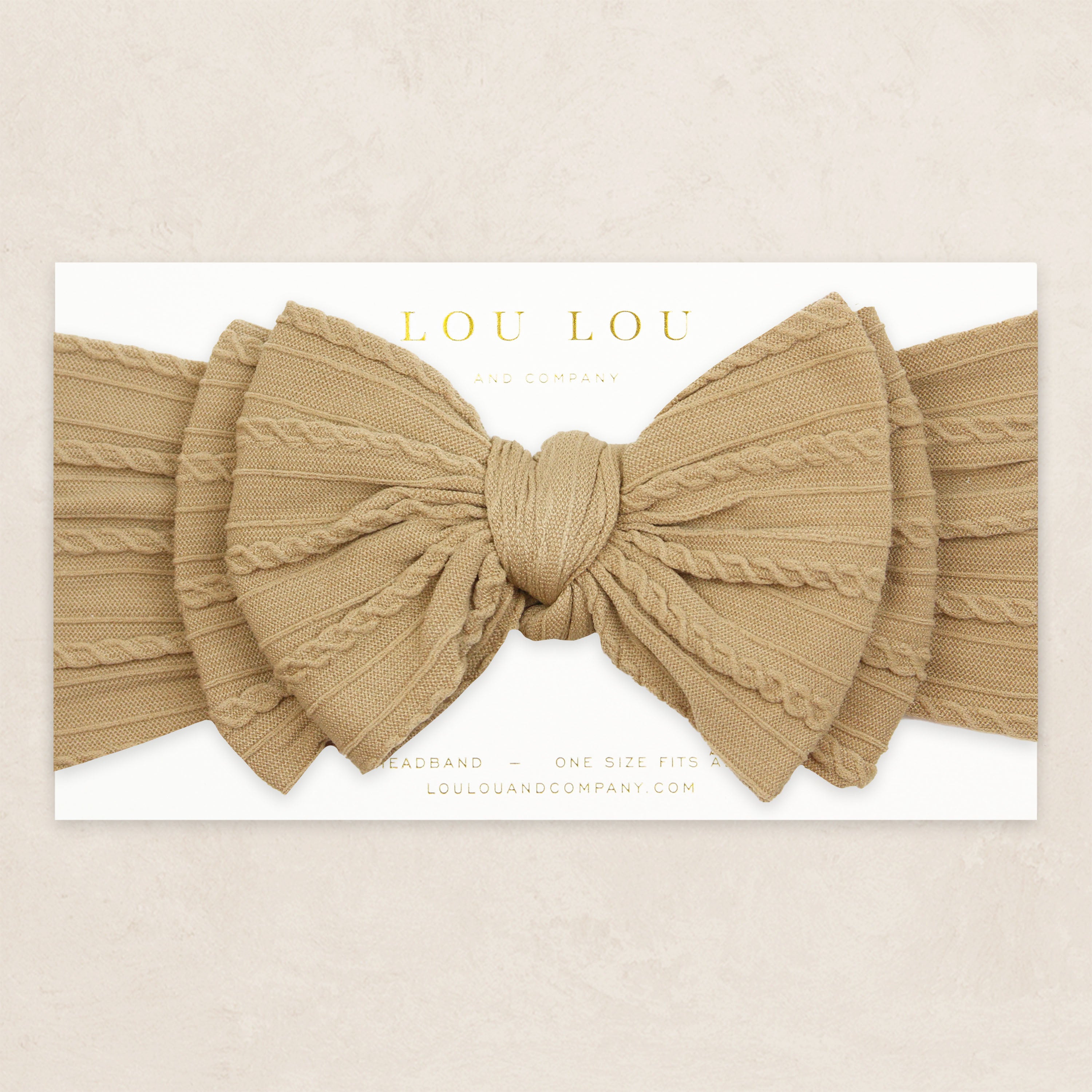 Cable Knit Headband - Tan