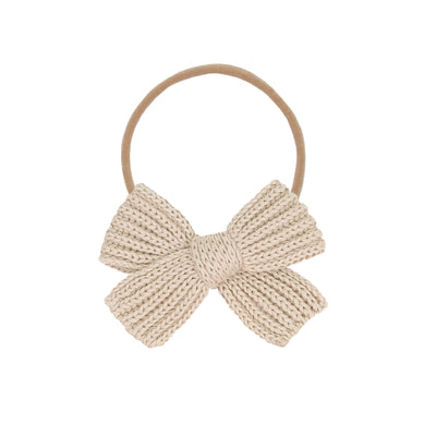 Sweater Bow - Tan Chunky Knit Headband