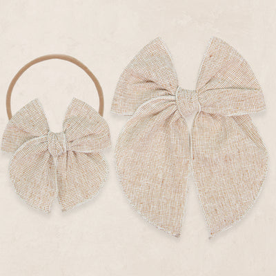 Heirloom Bow - Tan Chambray
