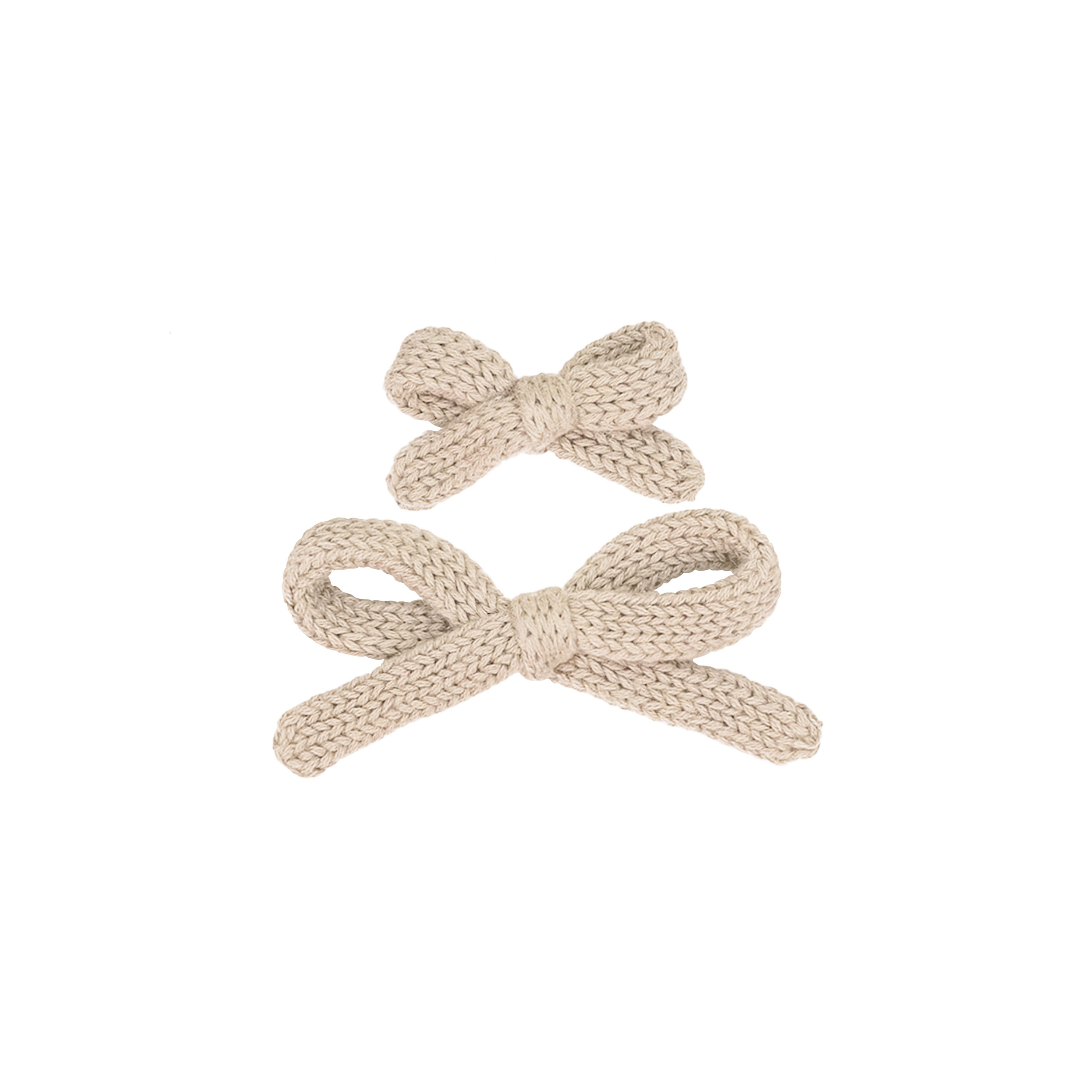 Sweater Bow - Tan Knit Clip