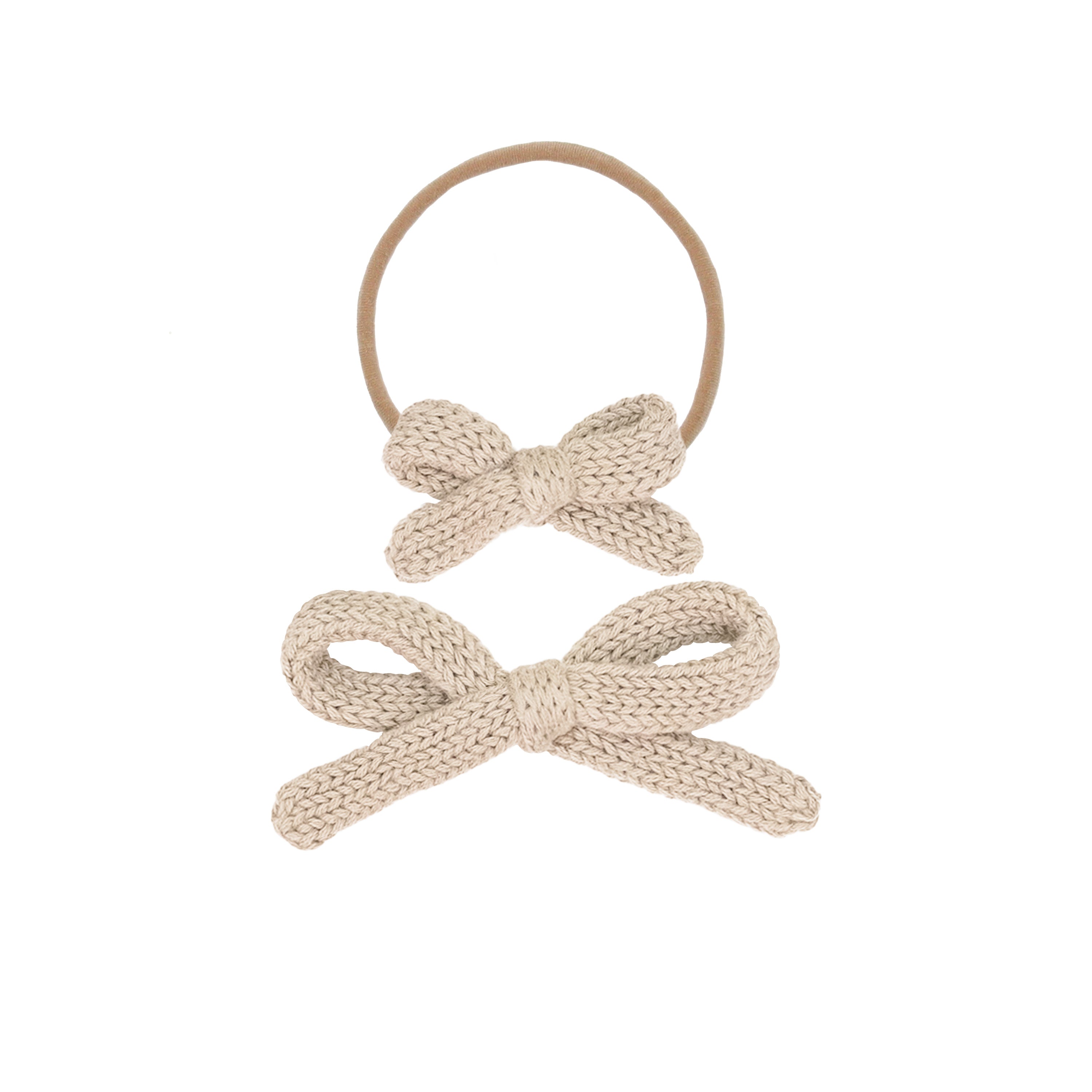 Sweater Bow - Tan Knit Headband