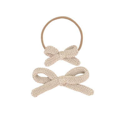 Sweater Bow - Tan Knit Headband