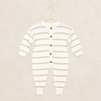 Knit Long Sleeve Onesie - Tan Stripe