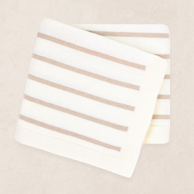Knit Blanket - Tan Stripe