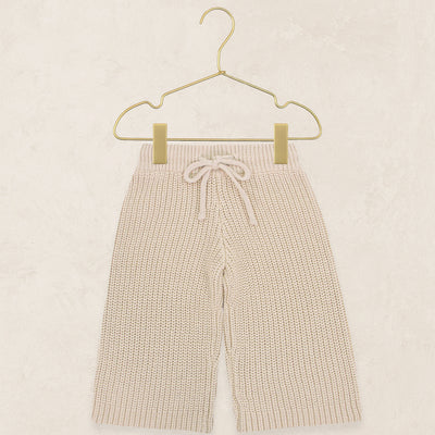 Knit Chunky Wide Leg Pants - Tan