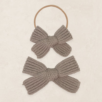 Sweater Bow - Taupe Chunky Knit