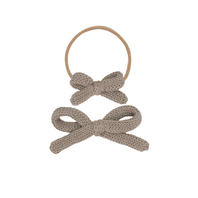 Sweater Bow - Taupe Knit Clip
