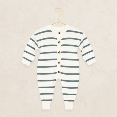 Knit Long Sleeve Onesie - Ocean Stripe