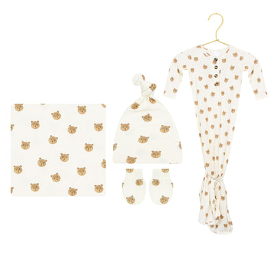 Teddy Newborn Hat Bundle (Gown)