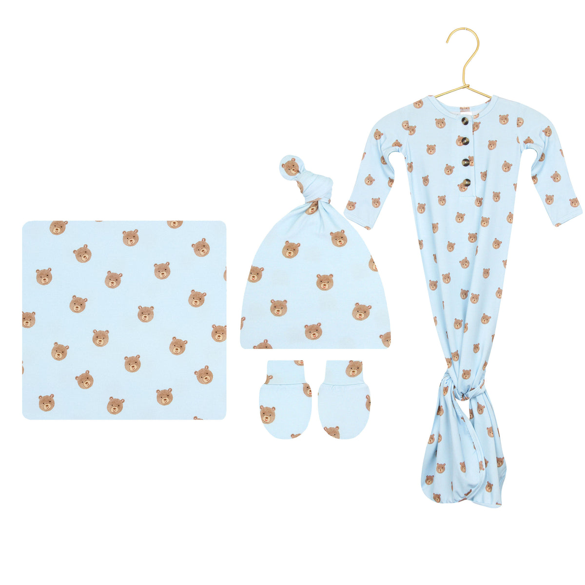 Theodore Newborn Hat Bundle + Knotted Gown