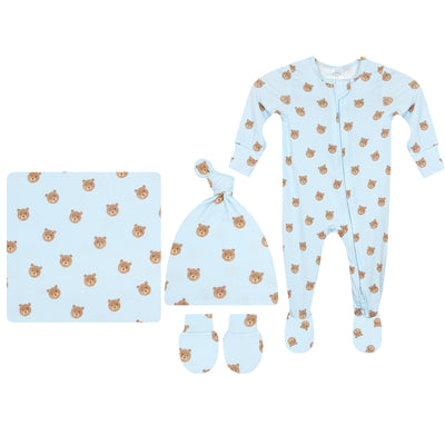Theodore Newborn Hat Bundle + Zipper Footie