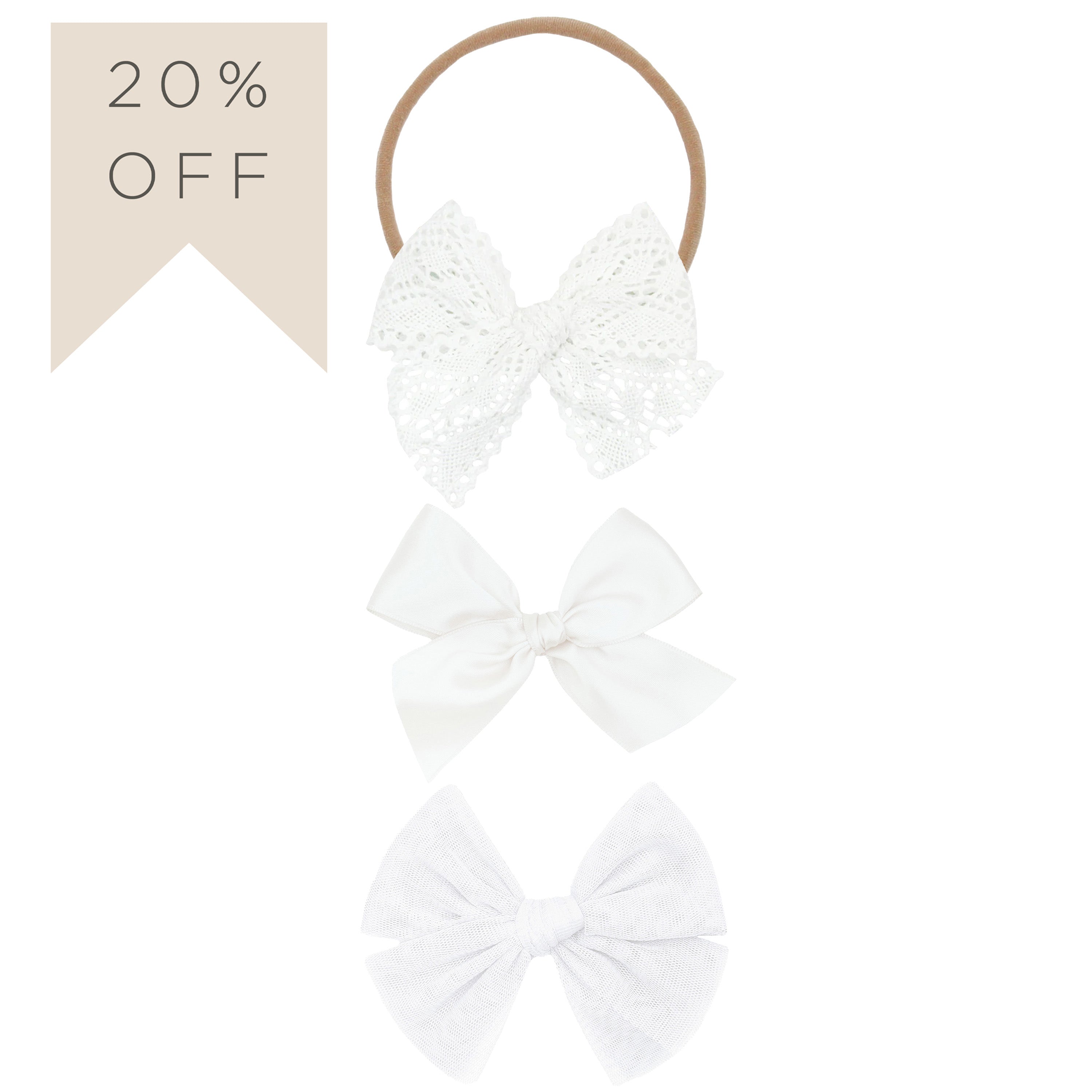 Bow 3 Pack: White