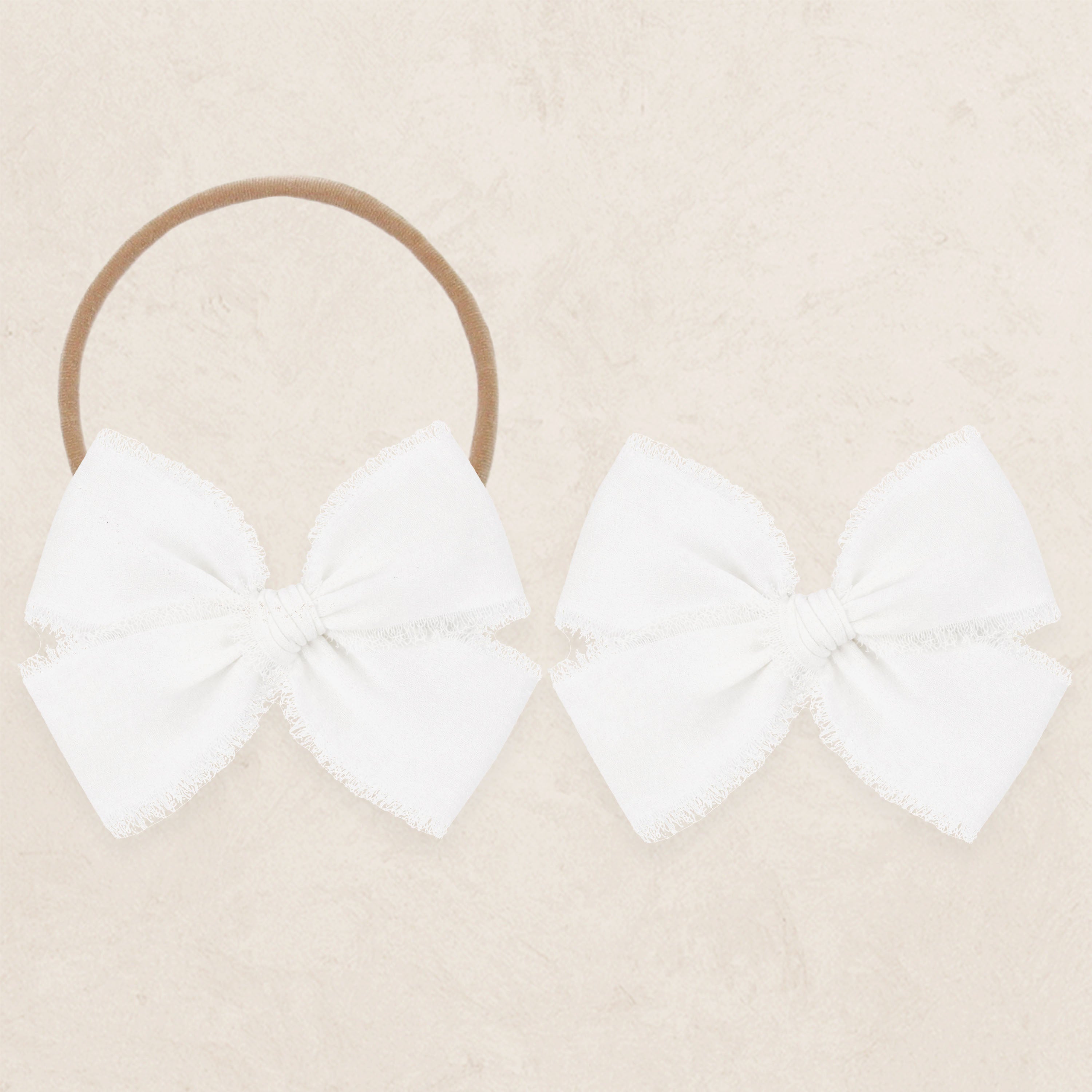 Chiffon Bow - White