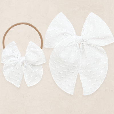 Heirloom Bow - White Swiss Dot