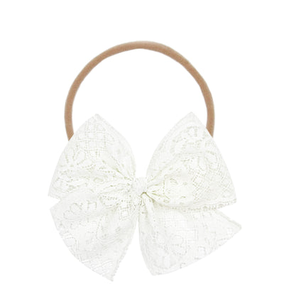 Lace Bow - Dove Headband
