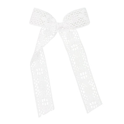 Lace Bow - White Sash Clip
