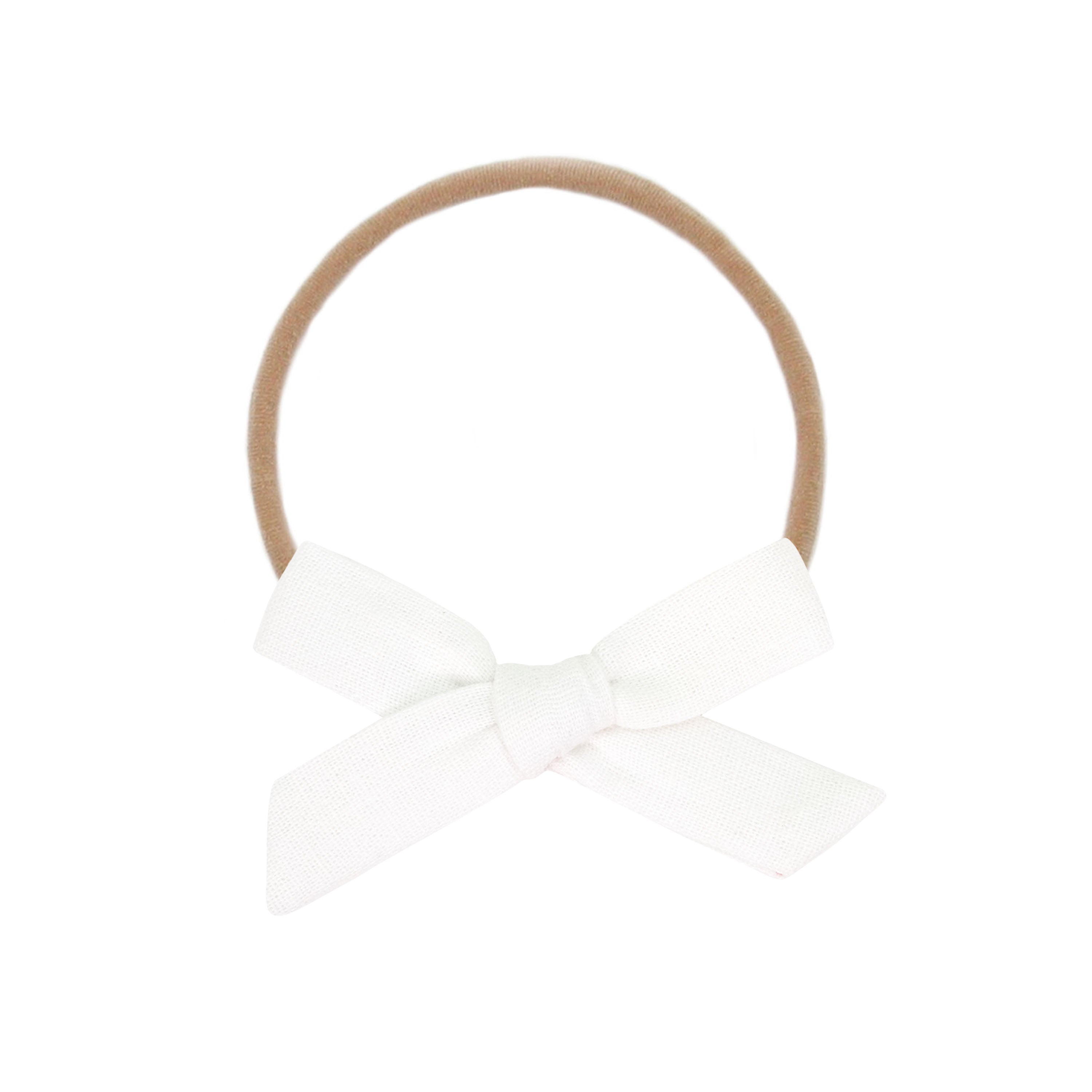 Classic Bow - White Petite Headband