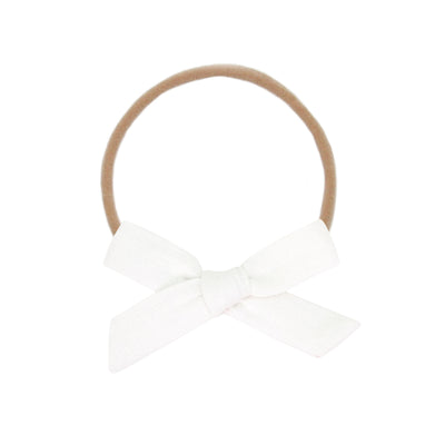 Classic Bow - White Petite Headband
