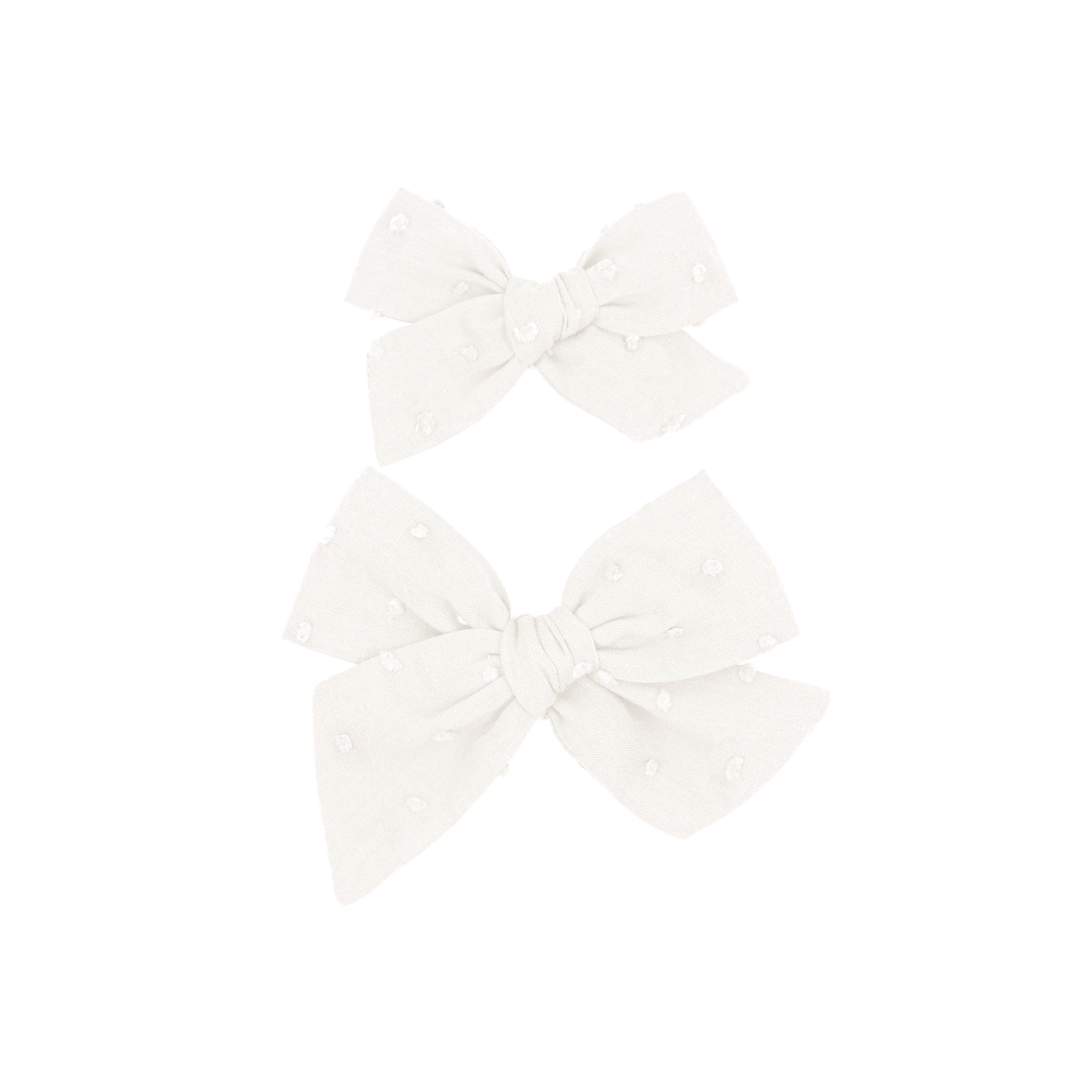Classic Bow - White Swiss Dot Clip