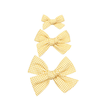 Classic Bow - Yellow Gingham Clip