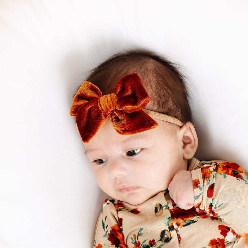 Velvet - Rust Bow Headband