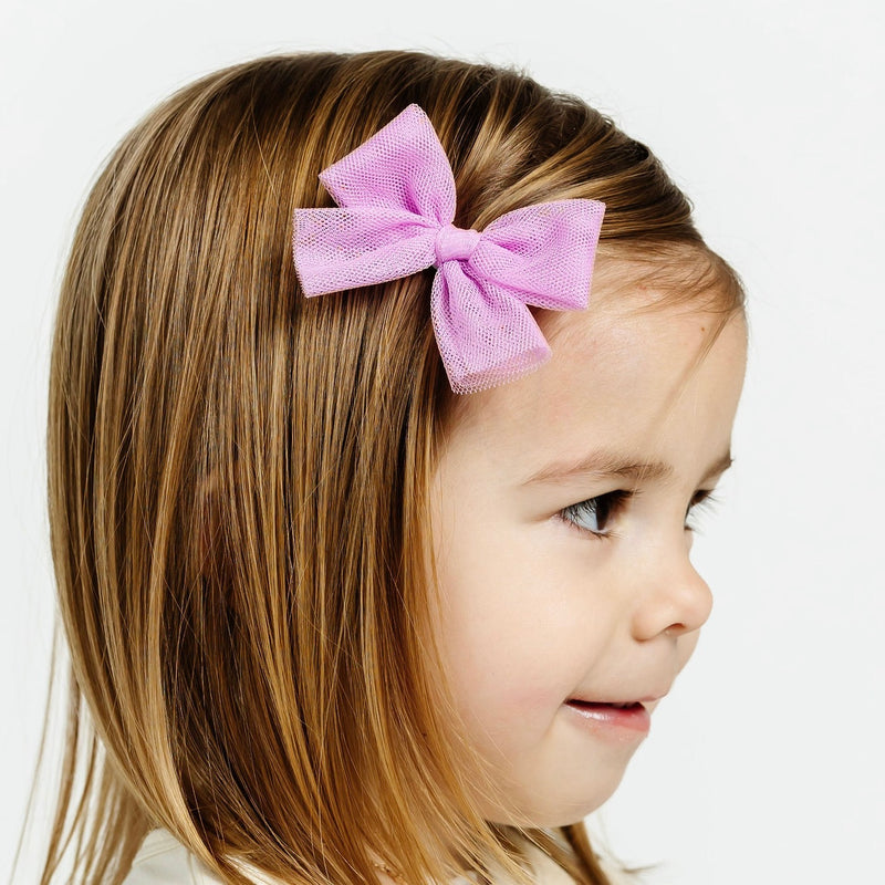 Tulle Bow - Orchid Clip