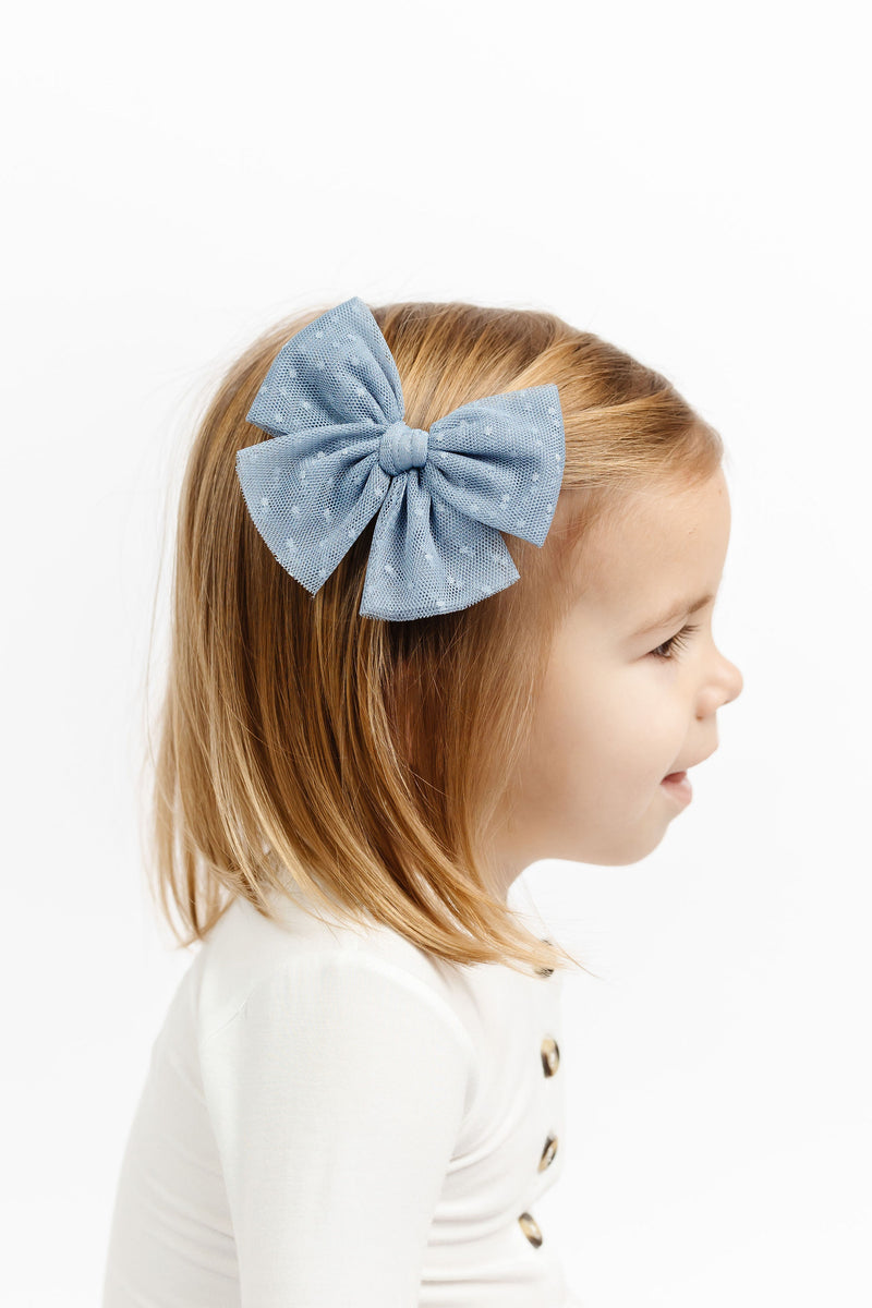 Tulle Bow - Cloud Dot Clip