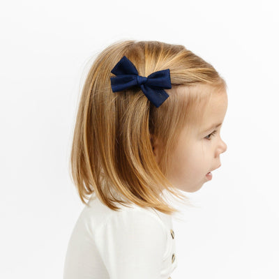 Tulle Bow - Navy Clip