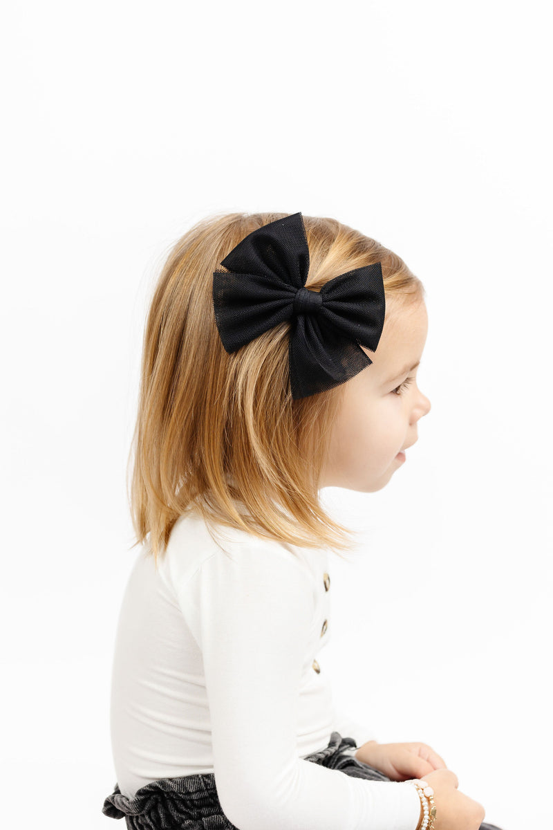 Tulle Bow - Black Clip