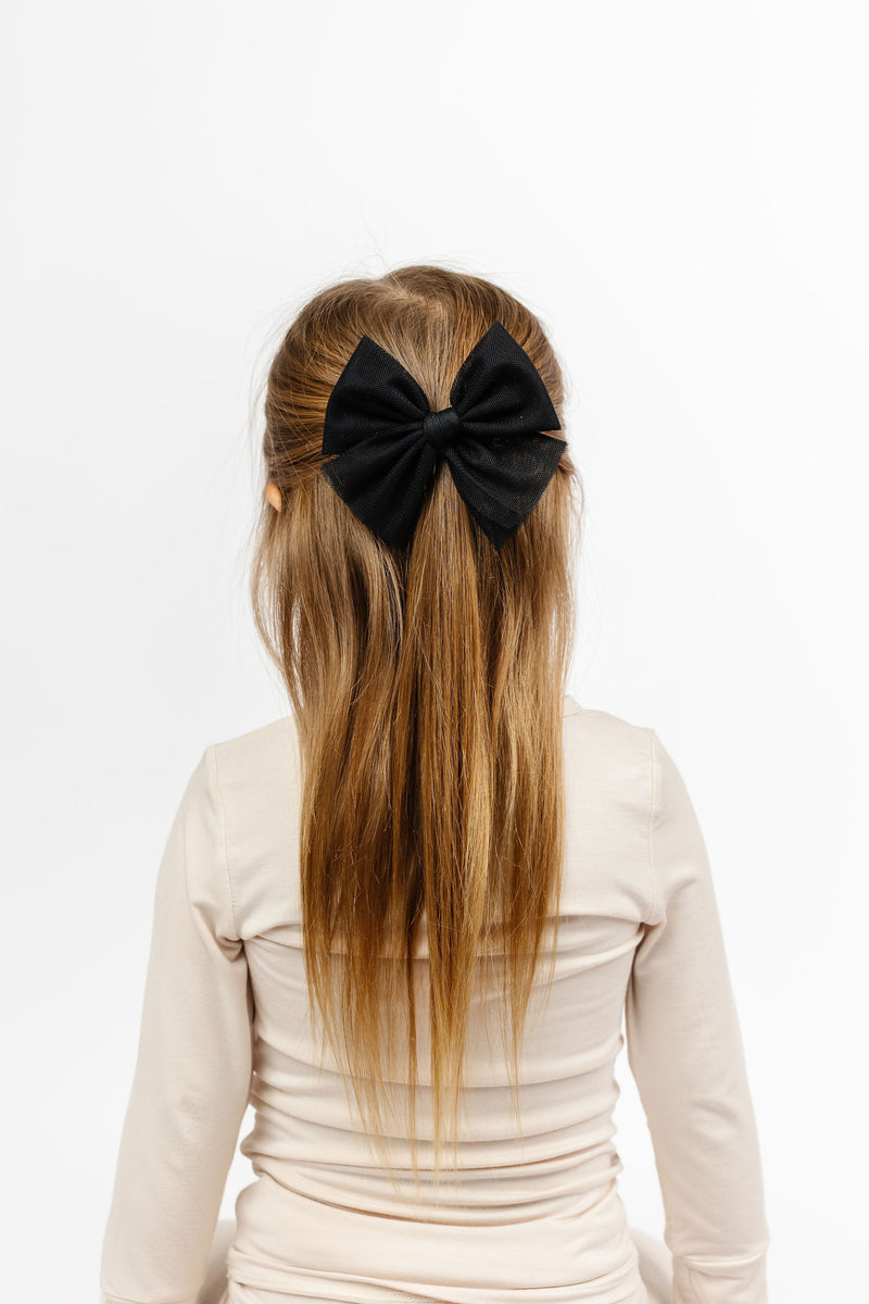Tulle Bow - Black Clip