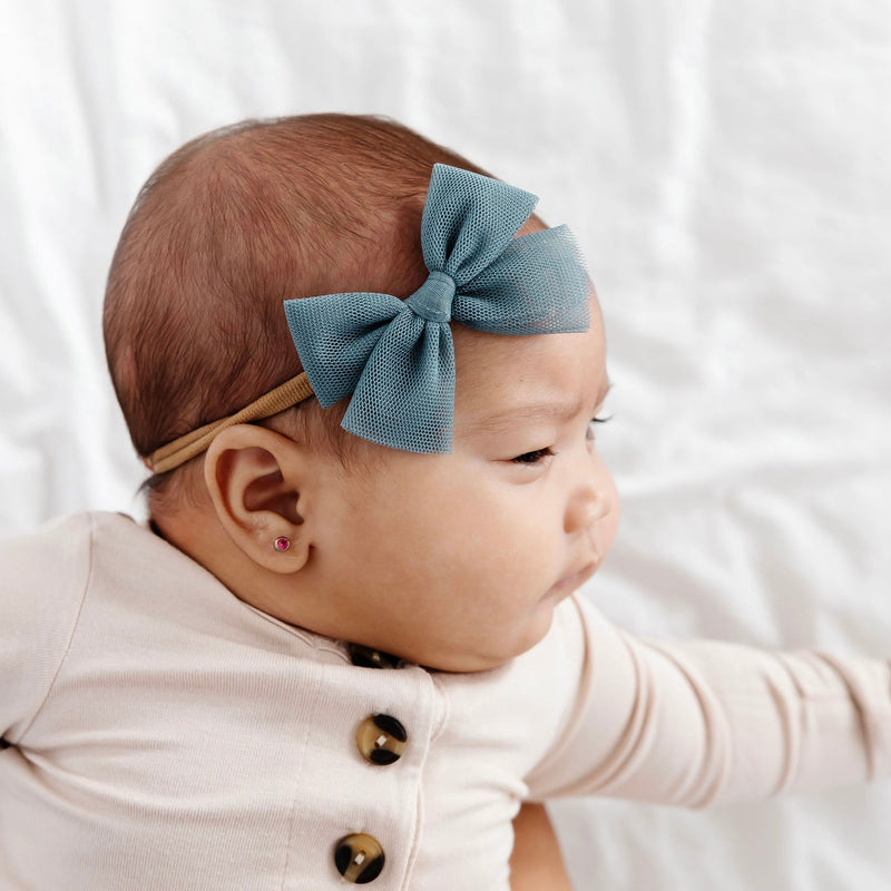 Tulle Bow - Ocean Headband