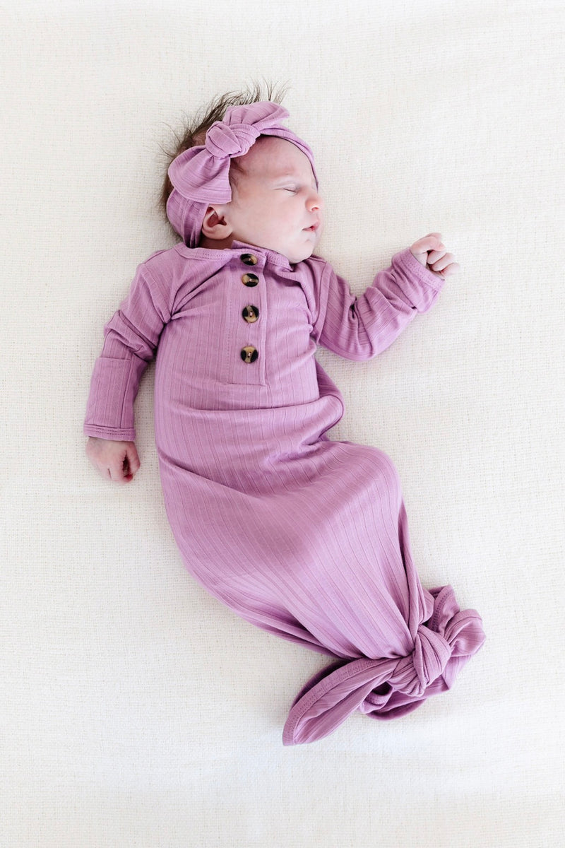 Juliet Ribbed Newborn Hat Bundle (Gown)