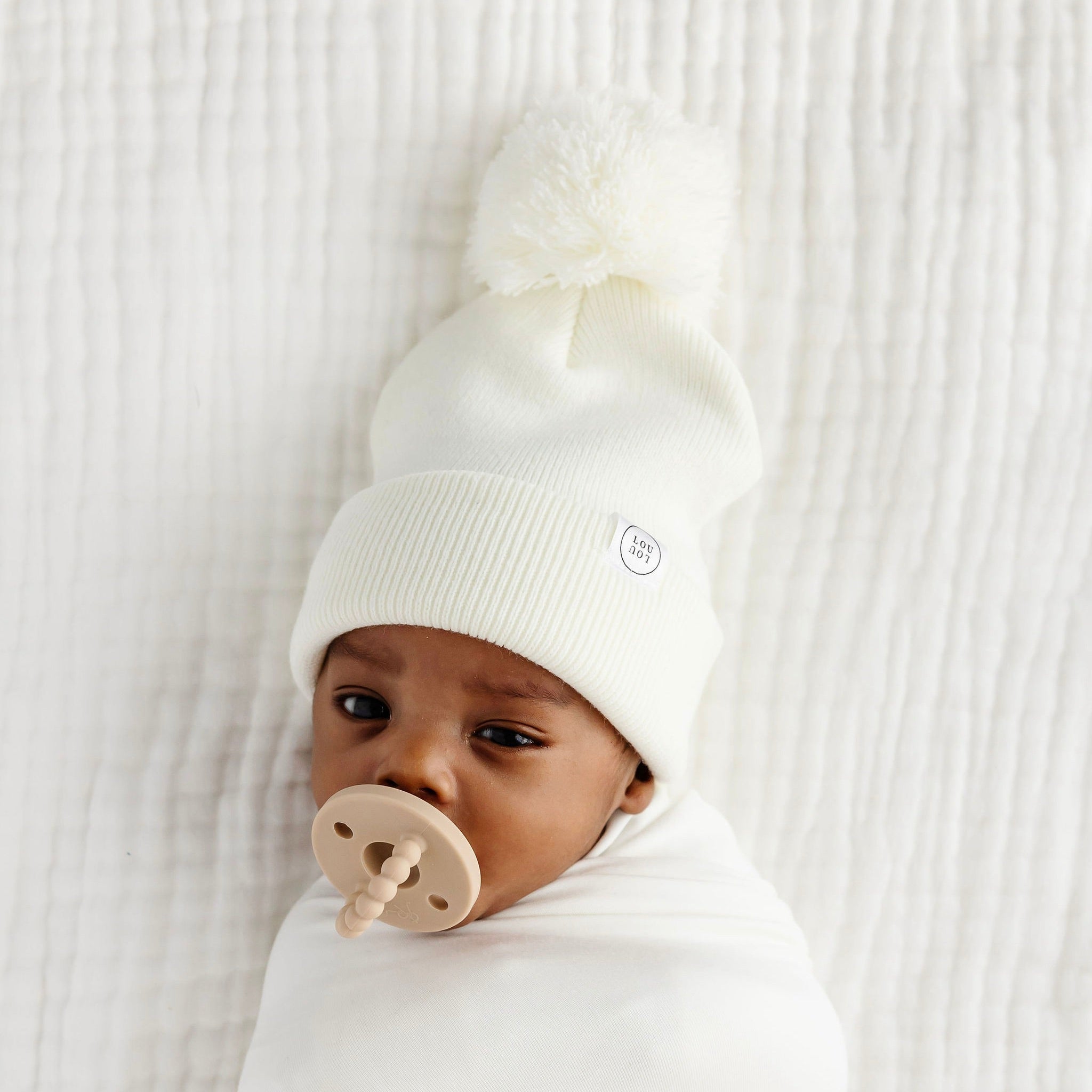 Beanie with Pom - Ivory