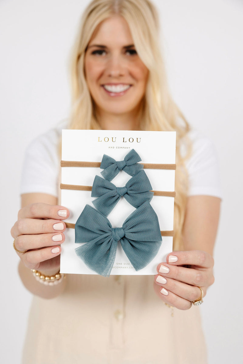 Tulle Bow - Ocean Headband