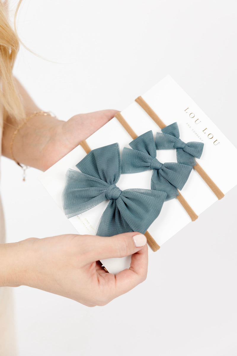 Tulle Bow - Ocean Headband