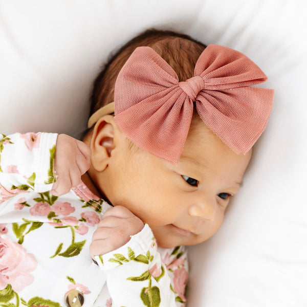 Tulle Bow - Rose Headband