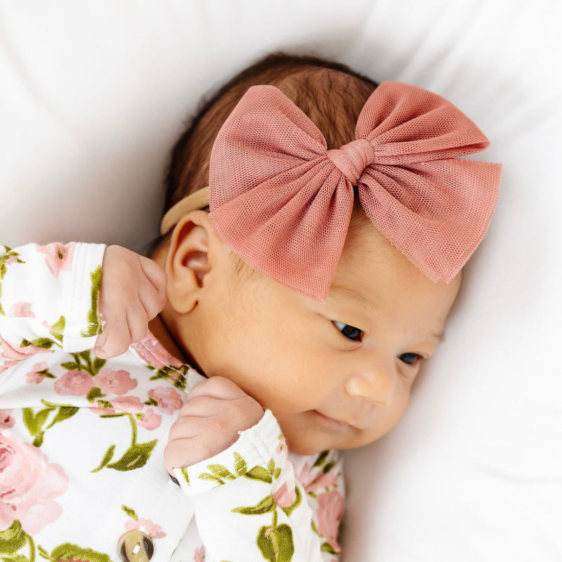 Tulle Bow - Rose Headband