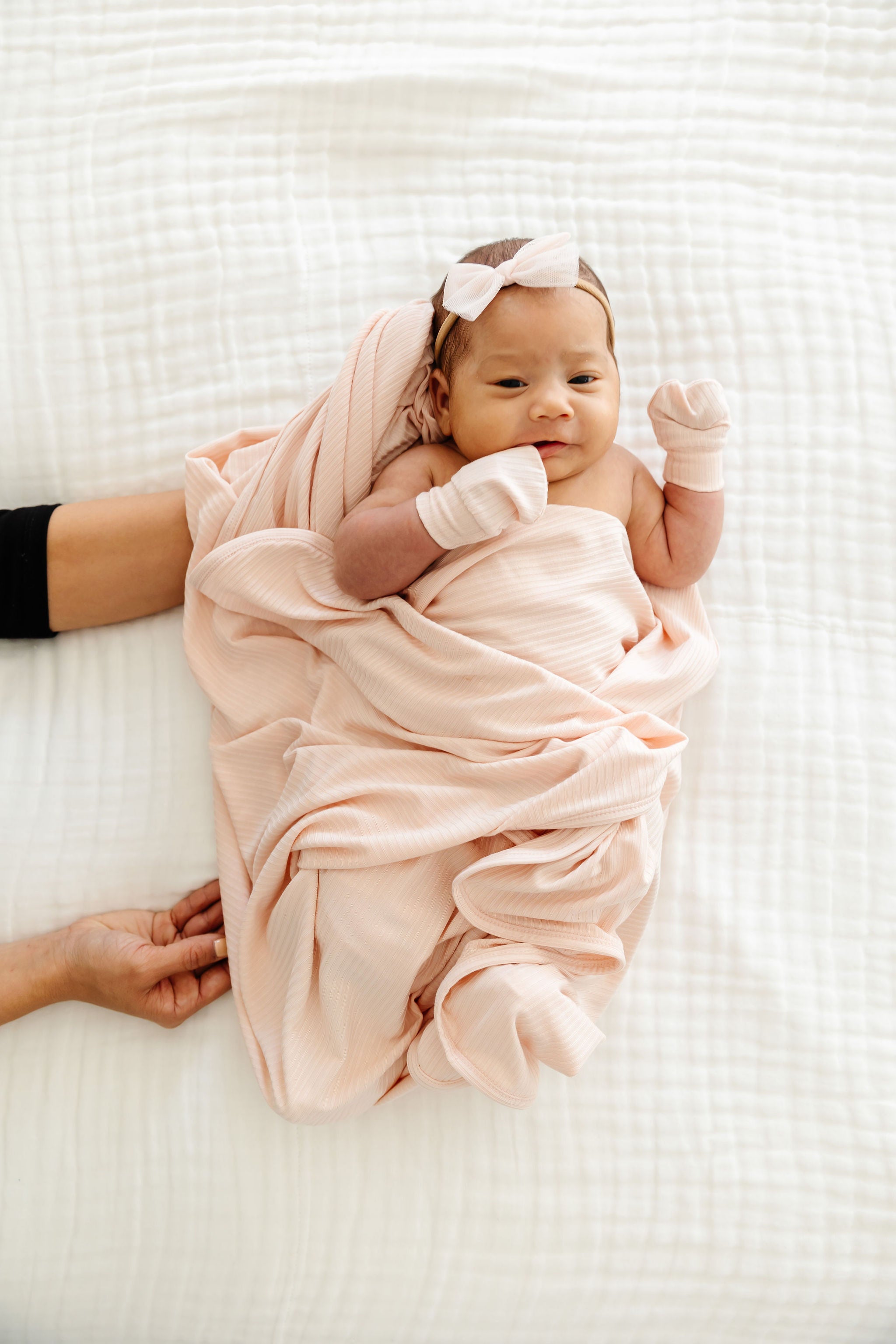 Rosie Ribbed Newborn Headband Bundle (Gown)