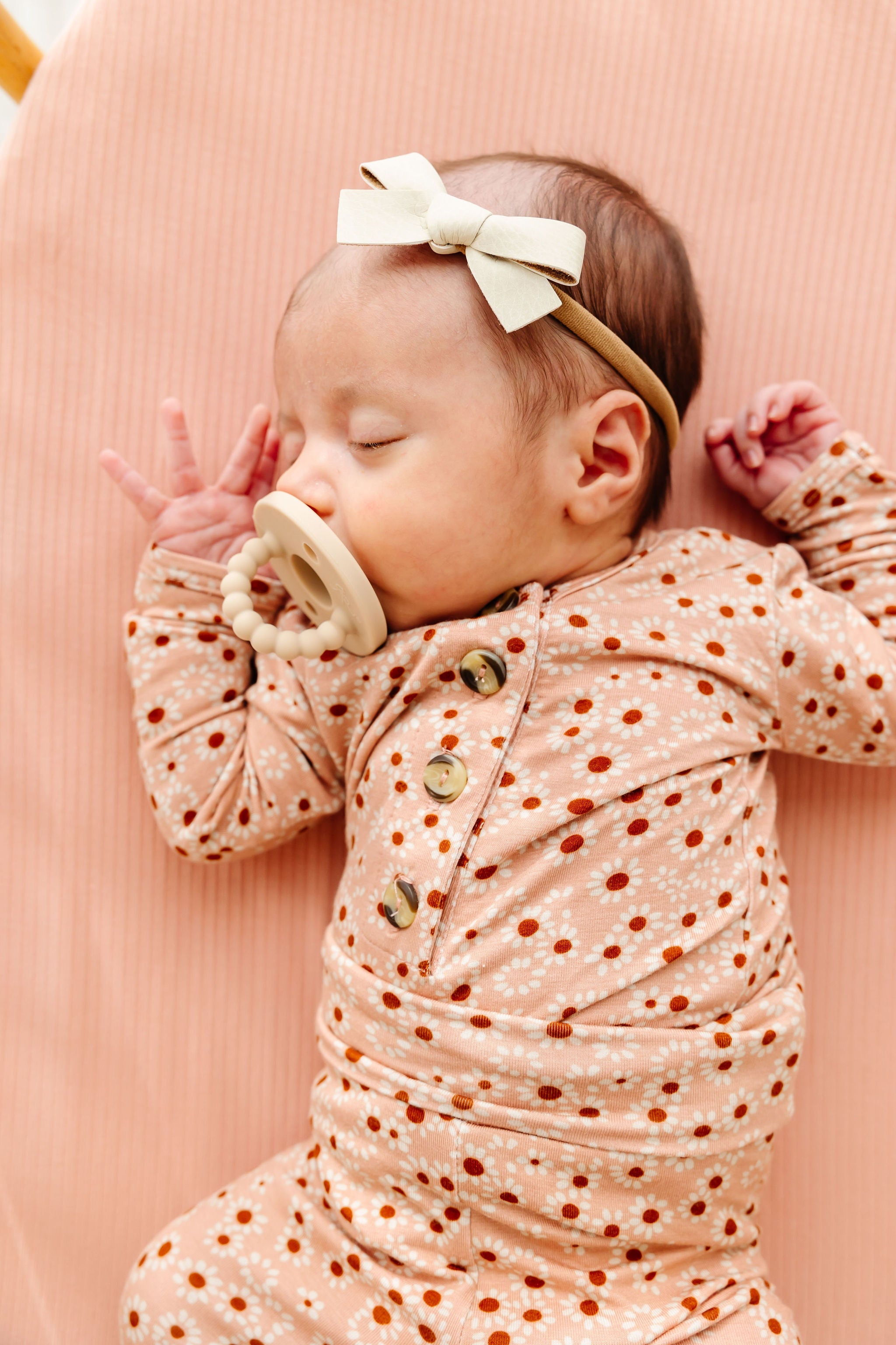 Leather - Ivory Bow Headband