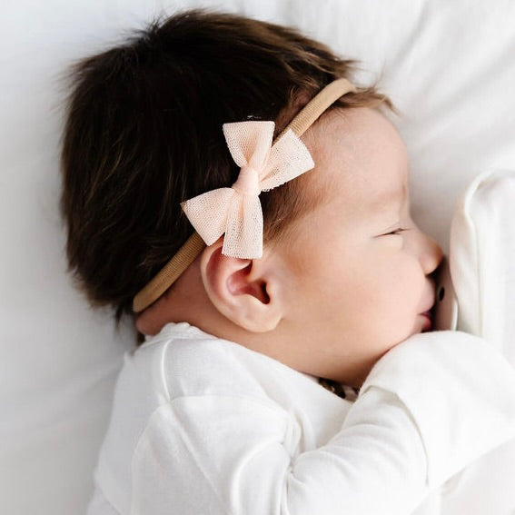 Tulle Bow - Peach Headband