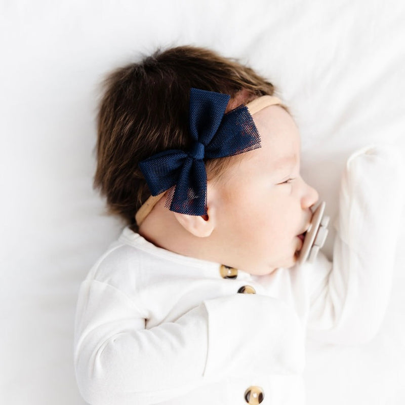 Tulle Bow - Navy Headband