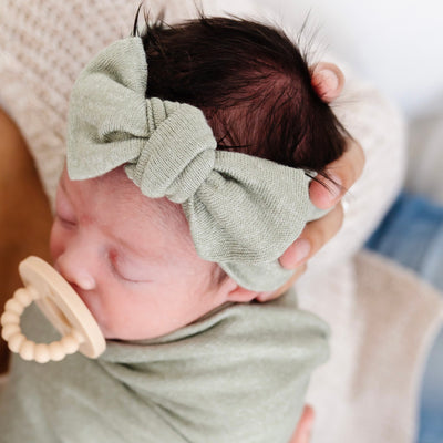 Collins Plush Knit Newborn Headband Bundle (Gown)